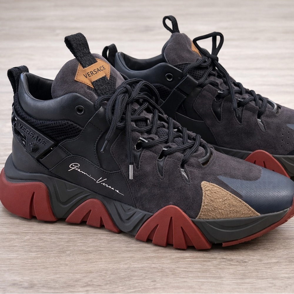 Versace Navy and Coral Sneakers